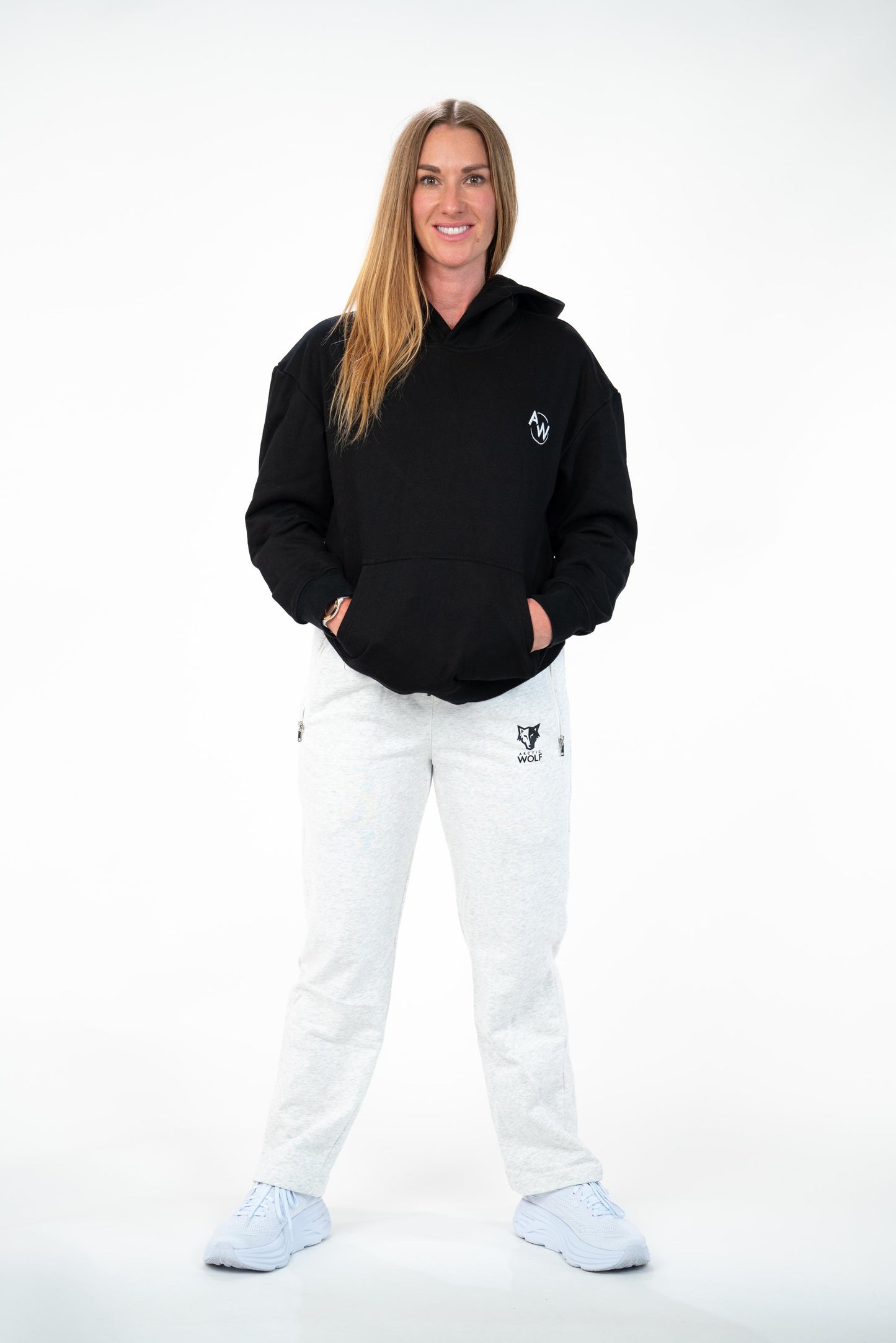 Unisex Arctic Wolf Graphic Hoodie - Black