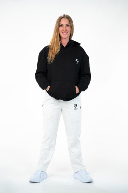 Unisex Arctic Wolf Graphic Hoodie - Black